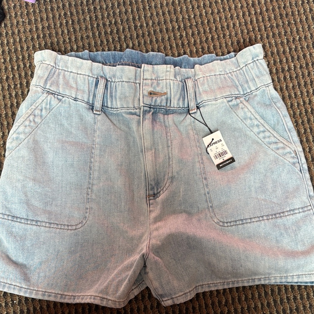 Express Light Blue Jean Shorts